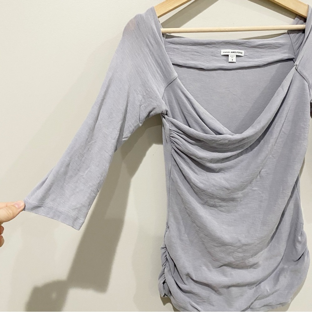 JAMES PERSE Off The Shoulder Top WVD3700 Quite Luxury Minimalist Size 3 Large - Picture 2 of 8